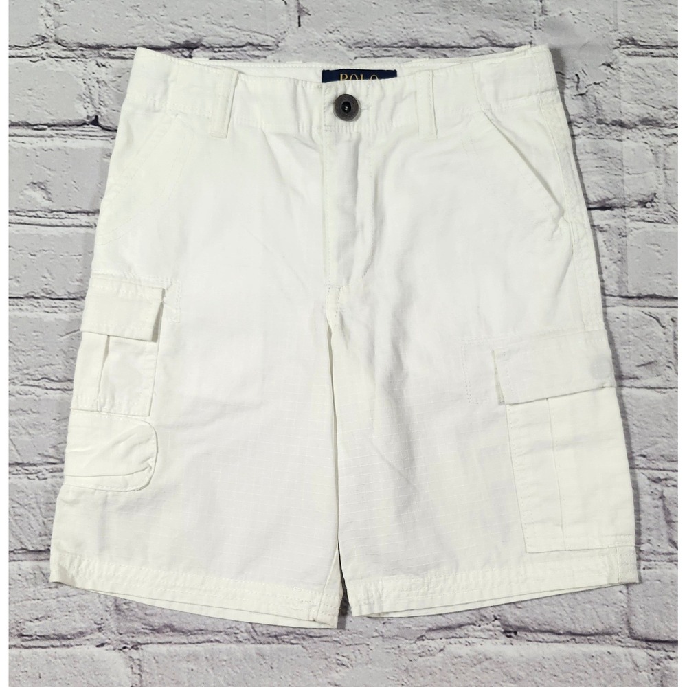 NWT Polo Ralph Lauren Boys White Ripstop Cargo Shorts Size 6 RL-1967 - Picture 2 of 5